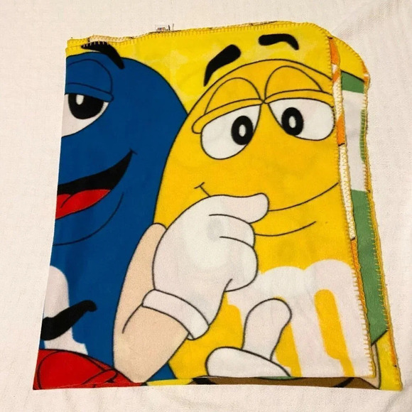 2014 M&M World Fleece Throw Blanket Candy Chocolate 58x49 Inch - Picture 9 of 16